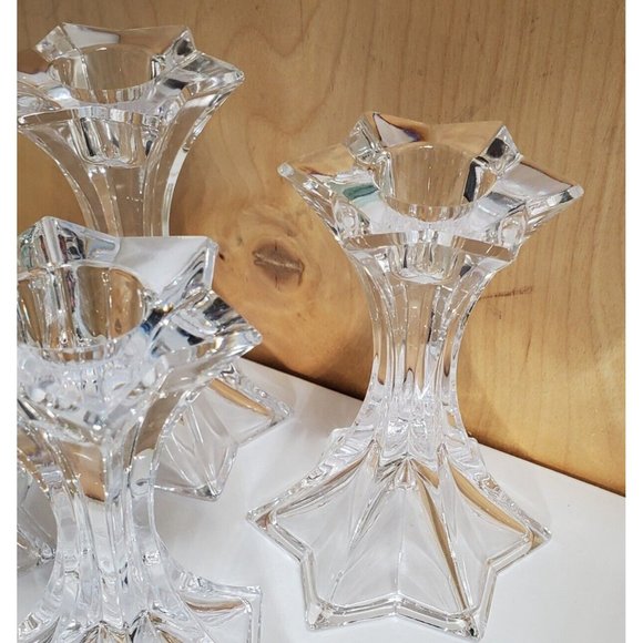 4 DePlomb Crystal Fire Star Six-point Candle Holders USA celestial taper candle - Picture 5 of 10
